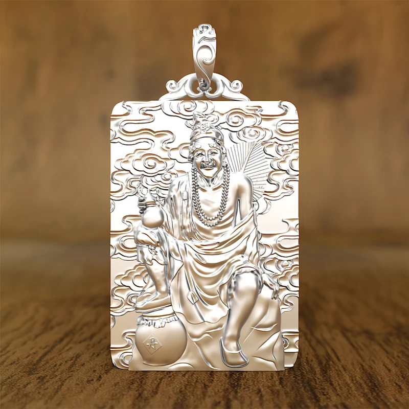 

Oriental Living Buddha Jigong Pendant Men's Life Buddha Falling Dragon Arhat Bodhisattva Buddha Statue Dao Ji Necklace Pendant