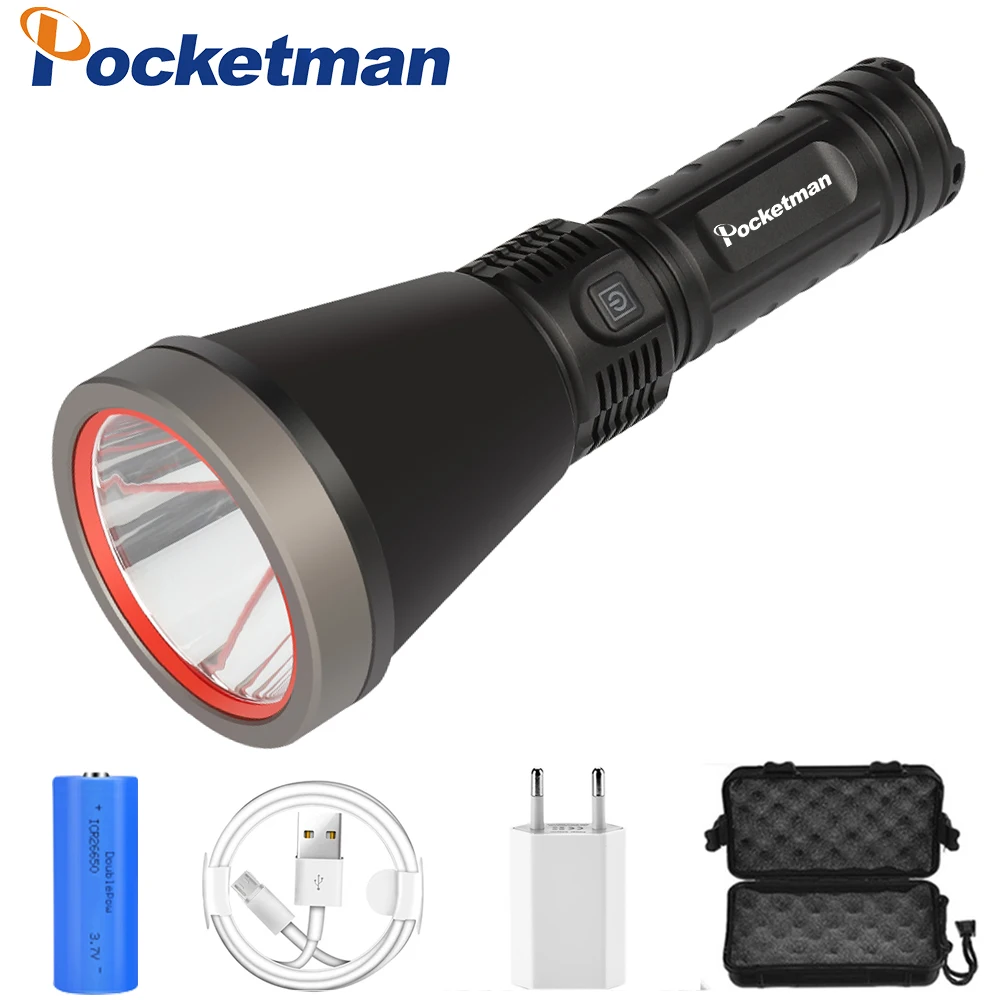 

Rechargeable LED Flashlight with 26650 Battery Torch for Outdoor Lighting adventure, camping, etc.