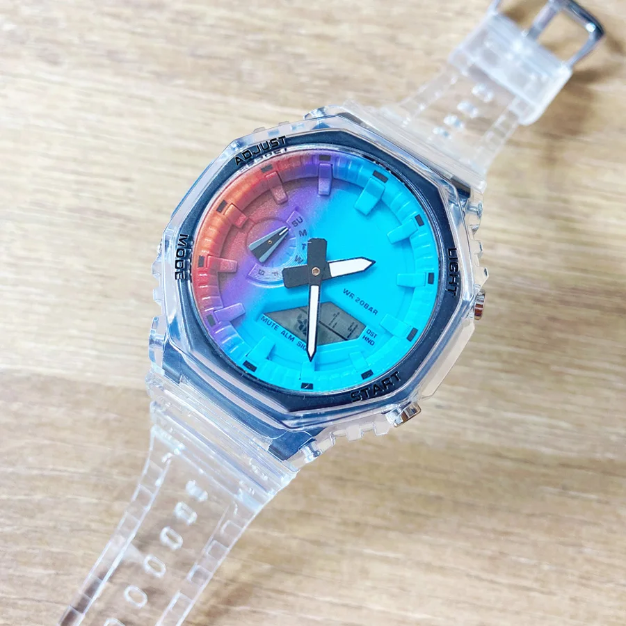

brand multi-function 2100 LED dual display men watches Casual sports electronic digital women's couples watch Wholesale factory