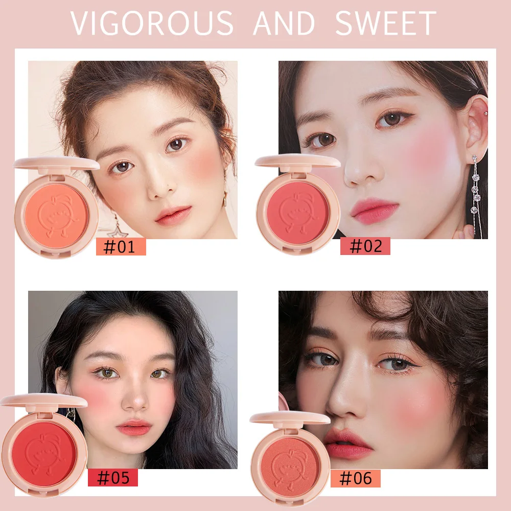 

Sunny Kiss Blush Palette Rosy Cheek Velvet Matte Face Blusher Waterproof Long Lasting 6 Colors Face Makeup Cosmetics TSLM1