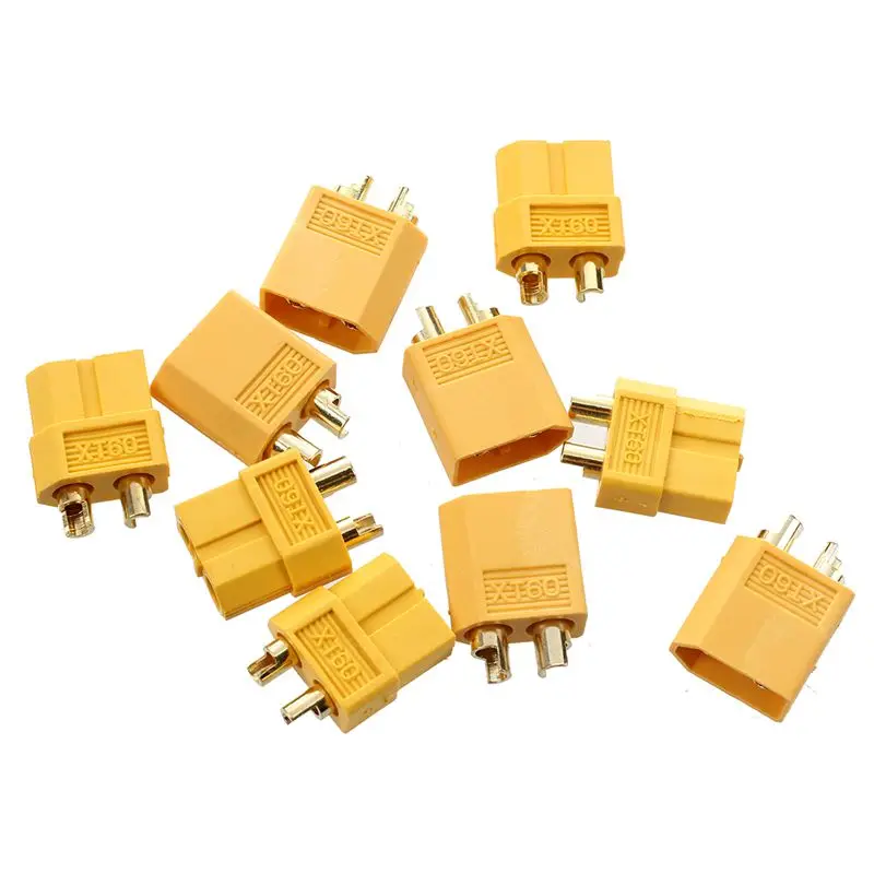 

5 пар желтого нейлона XT60 T- plug Lipoic power socket RC Gold plug adapter