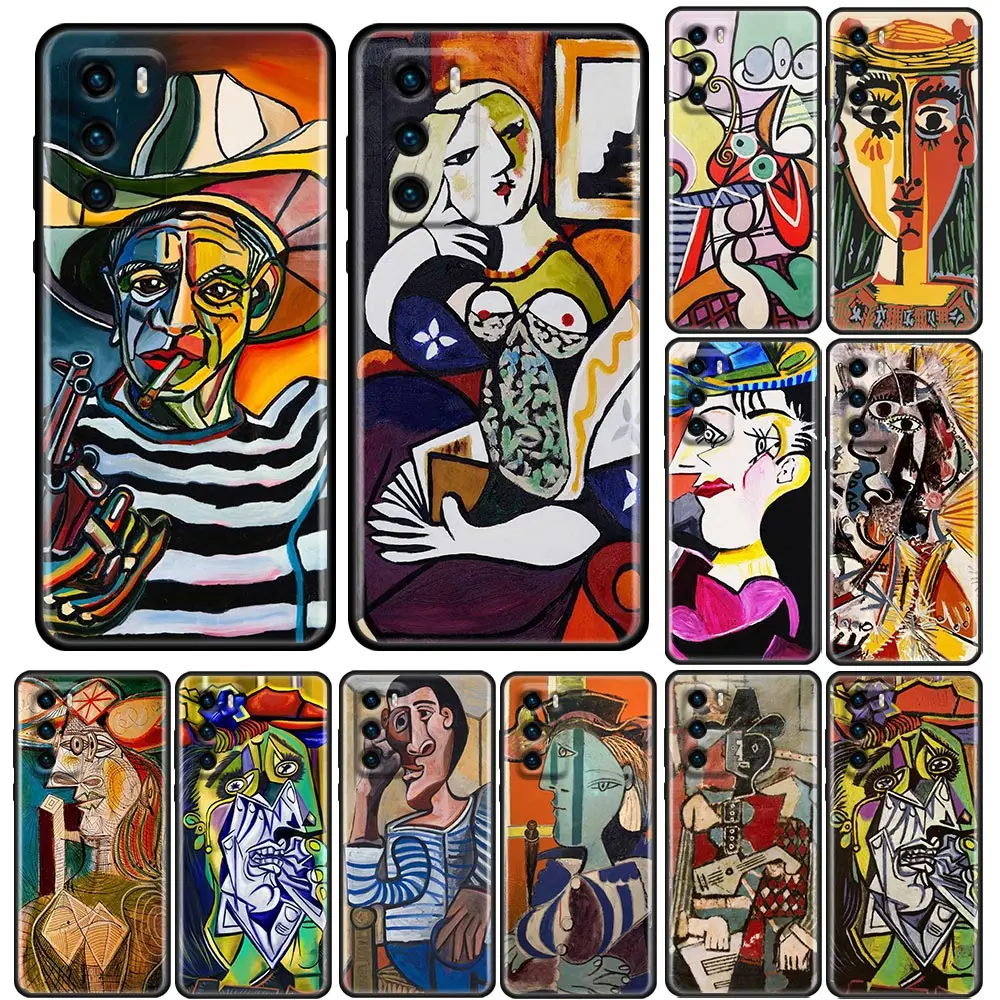 

Phone Case for Huawei P10 Lite P20 Case P30 P40 Lite P50 Pro Plus P Smart Z Soft Silicone Cover Picasso Abstract Art Painting