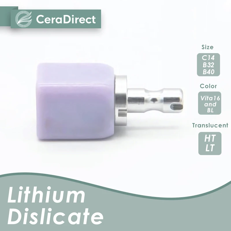 【10-days-delivery】Ceradirect Lithium Dislicate Blocks(Glass Ceramic)-C14-HT/LT(5 Pieces)——for Dental Lab CAD/CAM