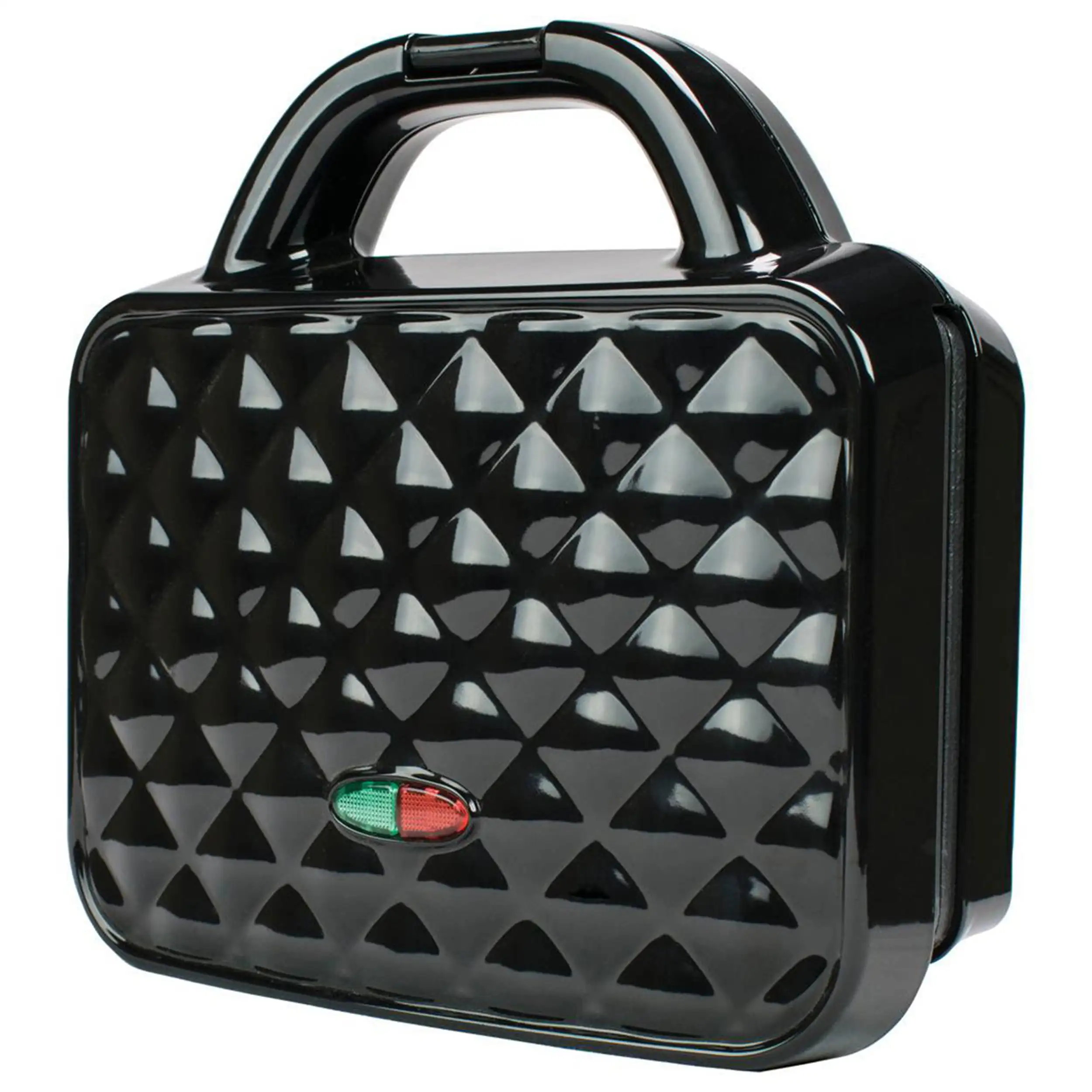 

Couture Purse Non-Stick Dual Waffle Maker in Black with Indicator Lights