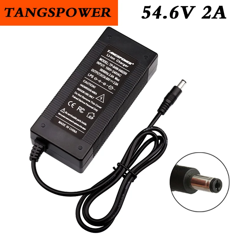 

48V Battery Charger54.6V 2A Electric Bike Lithium Polymer Battery Charger For 13S 48V Li-ion Battery Charger Output DC 5.5*2.1mm
