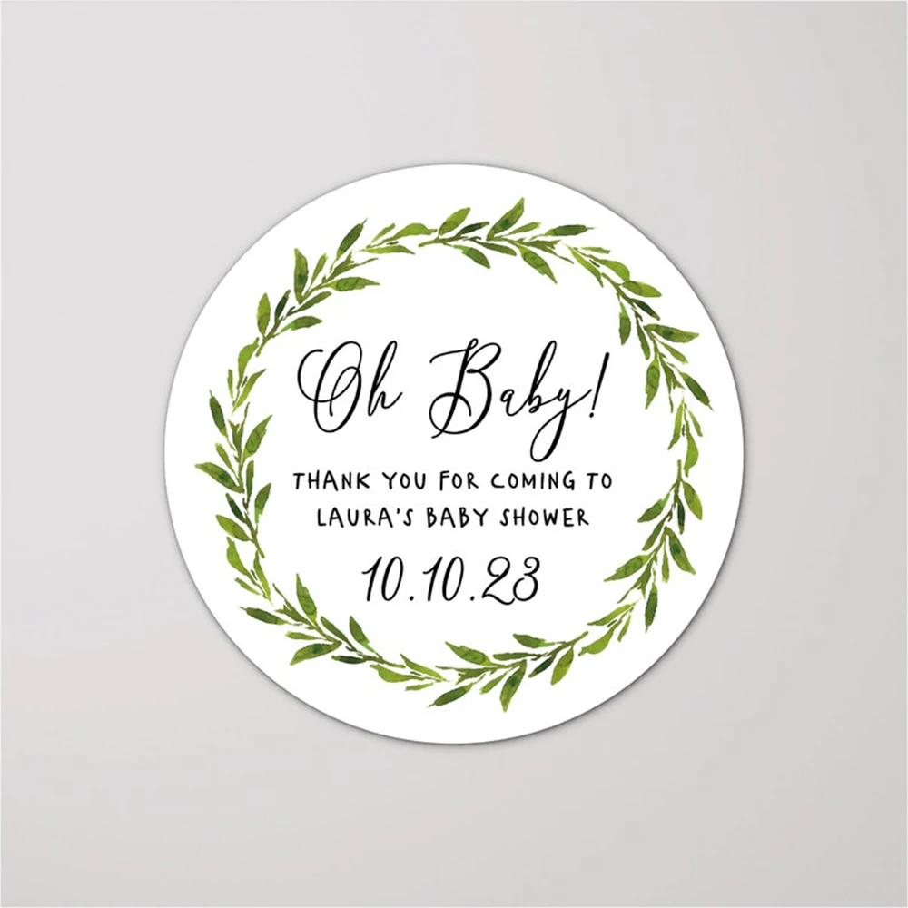 100pcs 40mm Diameter Baby Shower Custom Name Gifts Favors Stickers Thank You Sticker For baby shower Labels Ready To Pop Sticker