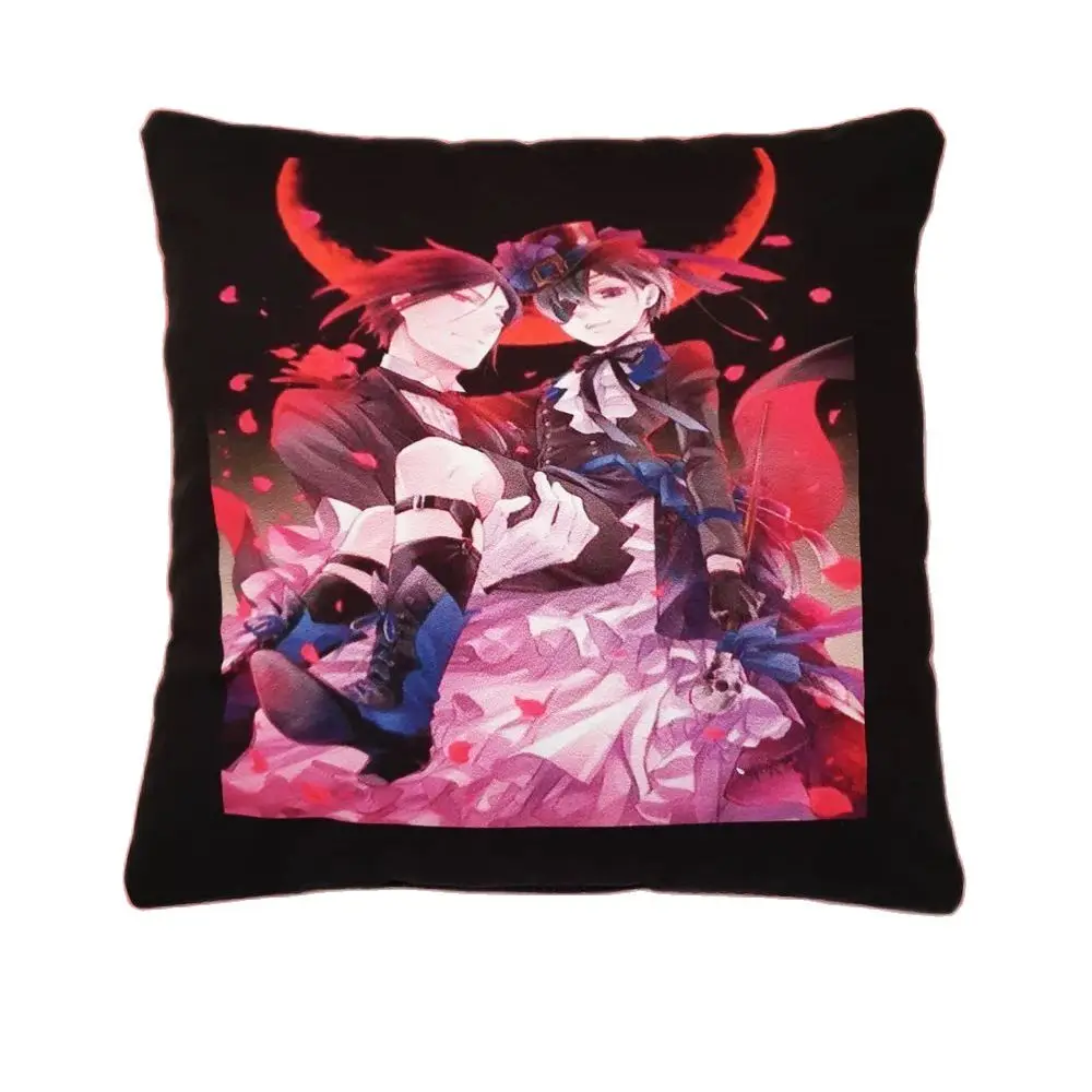 

2022 New Black Butler Double-Sided Print Pillowcase Home Decor Anime Logo Cushion cover Gift For Anime Loving 45x45cm