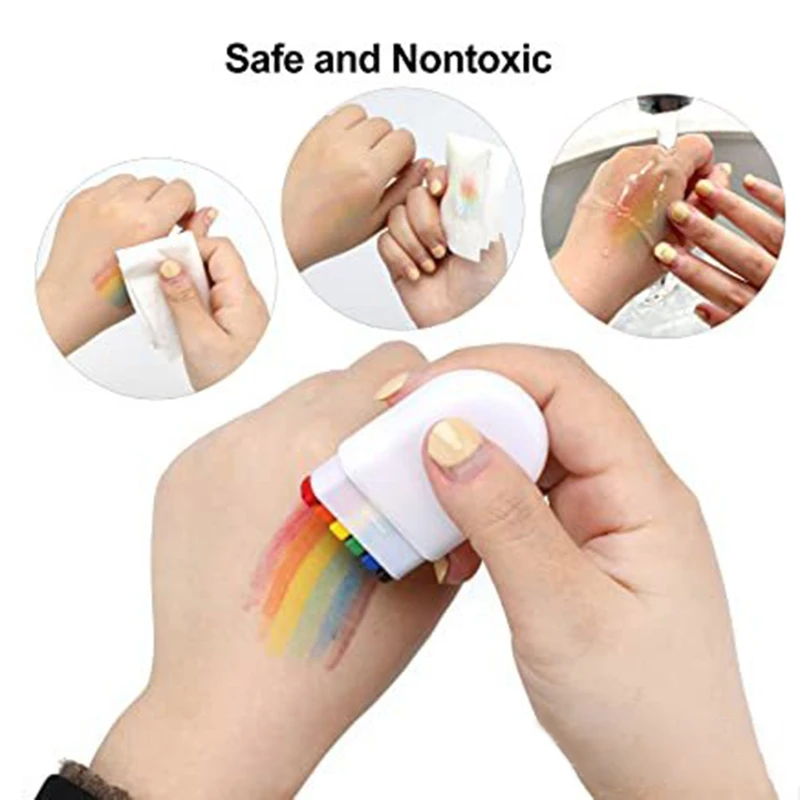 

Rainbow Face Painting Stick Pen Washable for DIY Support Marches Events Festival
