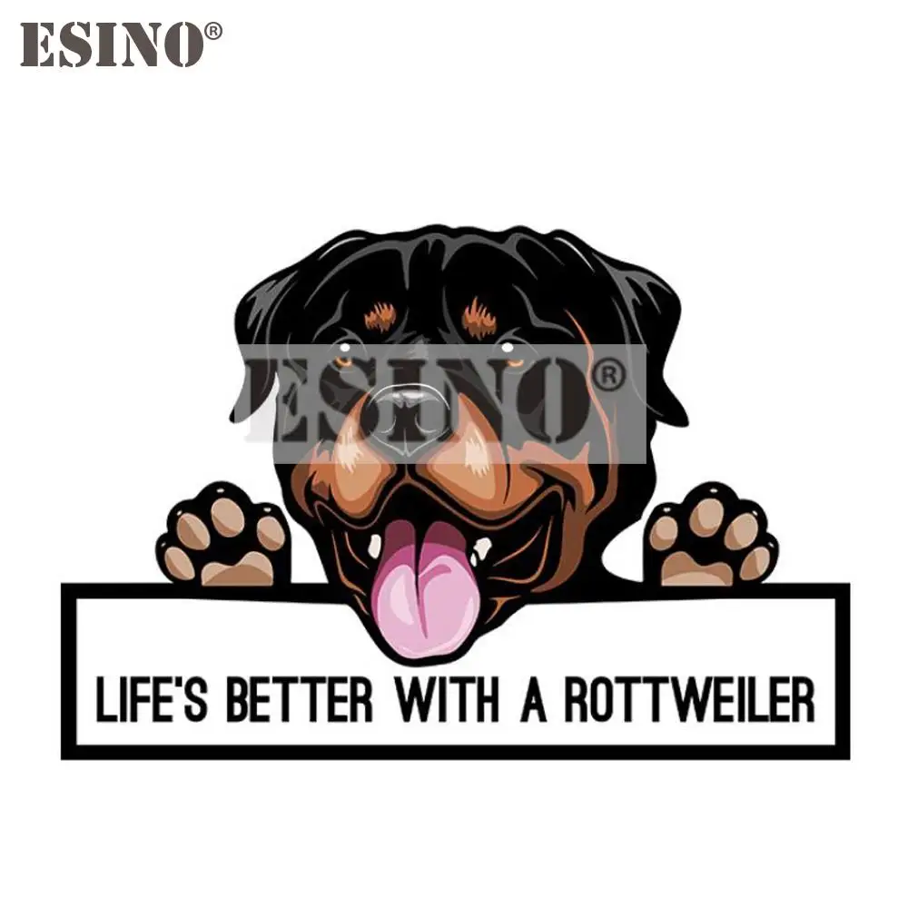 

Стайлинг автомобиля жизнь лучше с ротвейлером собака автомобильный аксессуар креативная ПВХ водонепроницаемая наклейка автомобиль весь к...