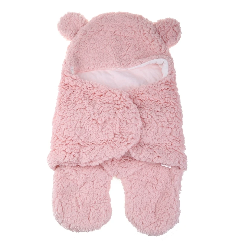 

Newborn Baby Blanket Winter Cotton Plush Hooded Sleeping Bag 0-12M