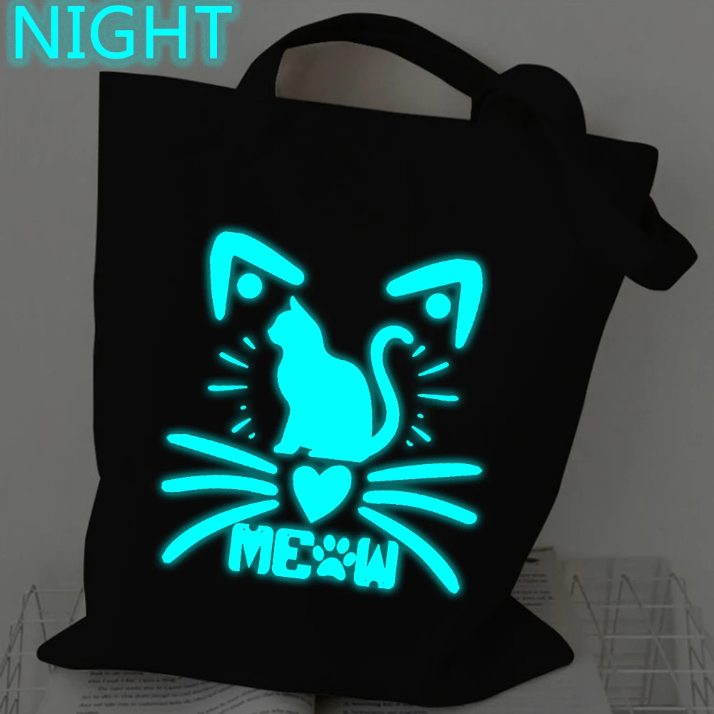 I Like Cats More Than People Холщовая сумка с принтом Женские сумки-шоппер Многоразовая на