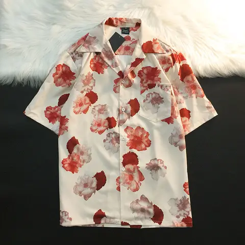 EBAIHUI Womens Tops and Blouses Flower Print Blouse Beach Shirt Blusas Mujer De Moda 2022 Short Sleeve Women Shirts Summer Top