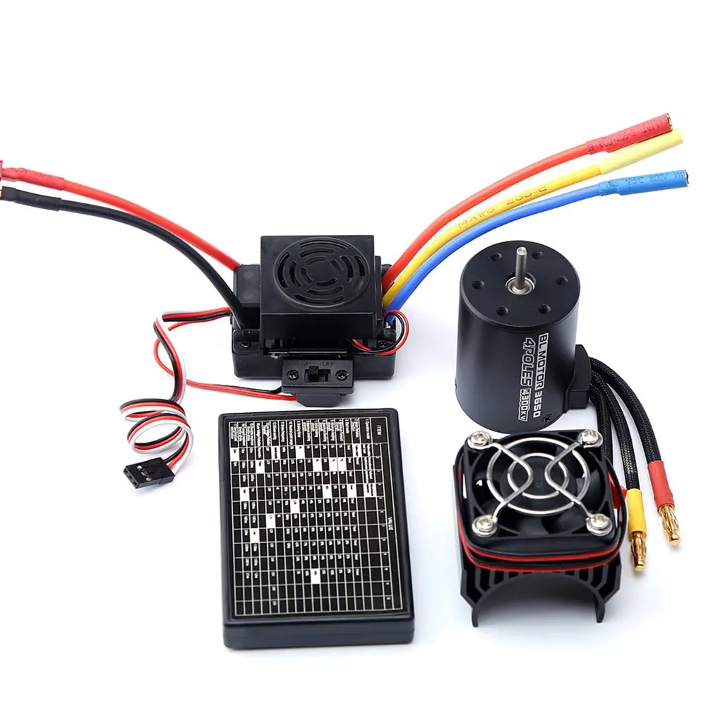 

3650 3100kv 3900kv 4300kv Улучшенный бесщеточный двигатель 60a Esc Combo для 1:8 1:10 Rc Car Boat Part-3100kv