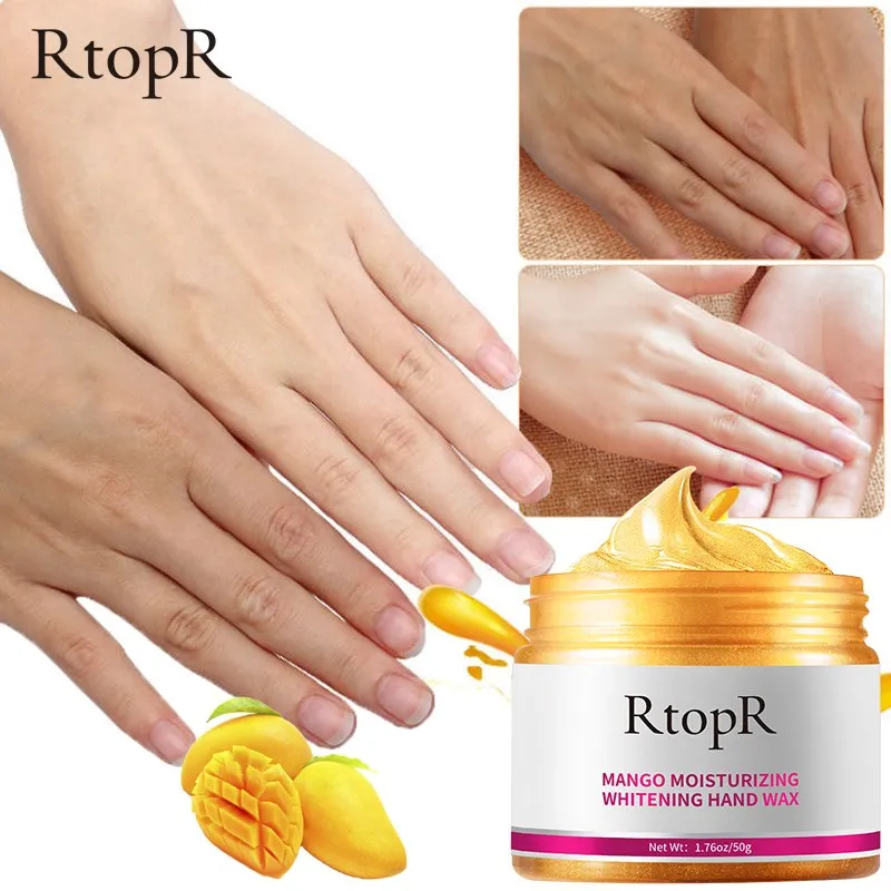 50g RtopR Mango For Hands Mask Hand Wax Whitening Moisturizing Repair Exfoliating Calluses Filming Anti-Aging Hand Skin Cream