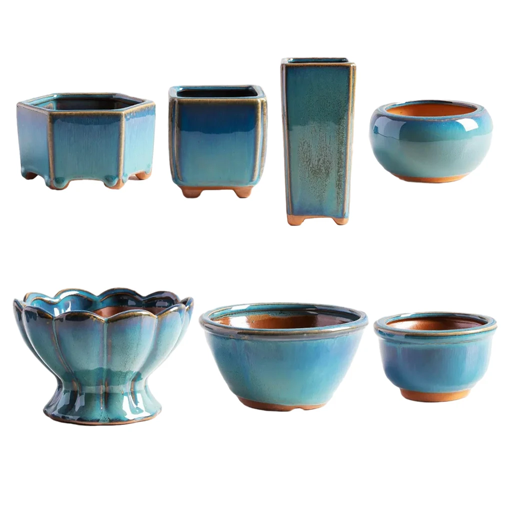 

Ceramics Ceramic Pot Raised Feet And Drainage Succulents Bonsai Breathable With Style For Bonsai Plants Varied