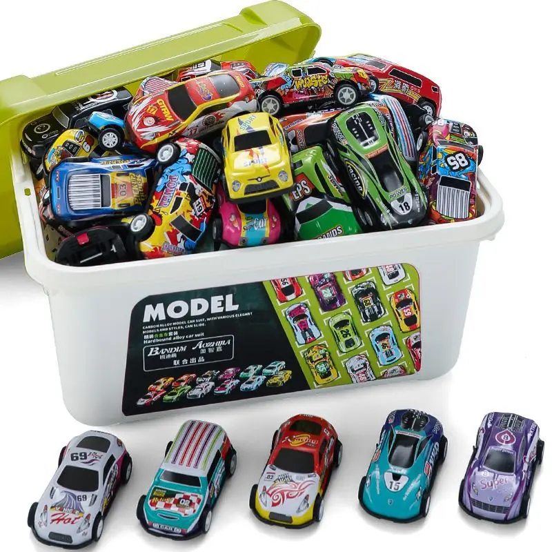 

20/30/50Pcs Alloy Mini Racing Car Storage Box Pull Back Car Set Rebound Multiple Vehicle Collections Kids Toys Boy Birthday Gift