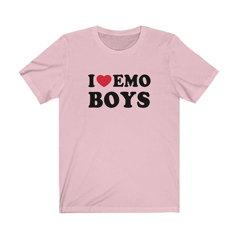 Футболка с принтом I Love Emo для мальчиков и женщин топ графическим любителей музыки