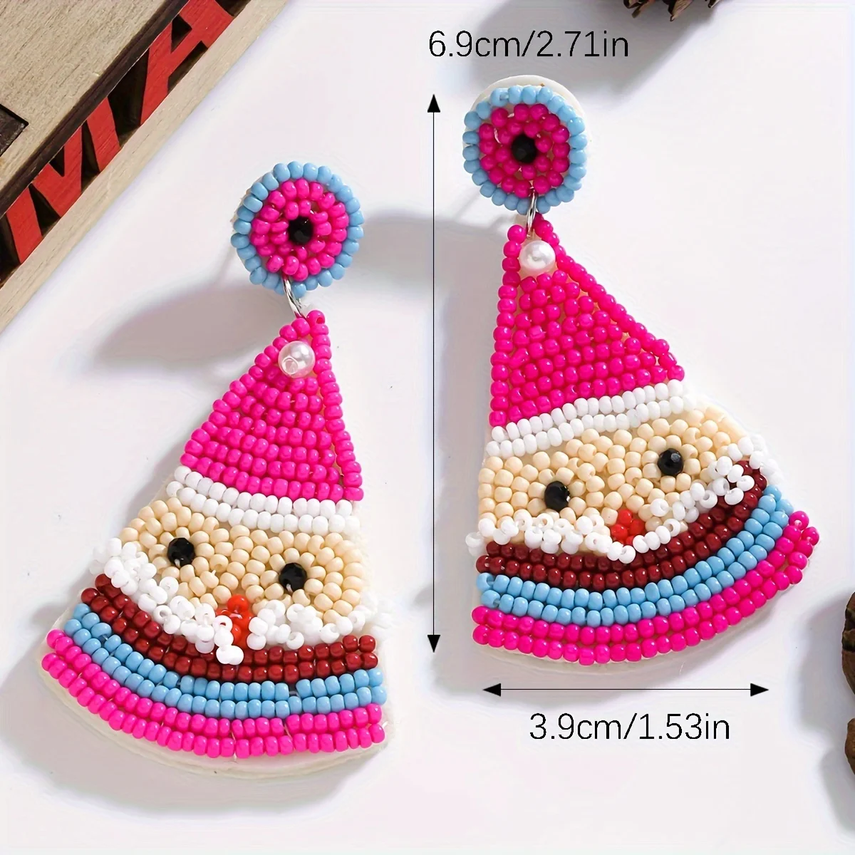 Рождественские Украшенные бусинами серьги Санта-Клауса Vedawas милые красочные