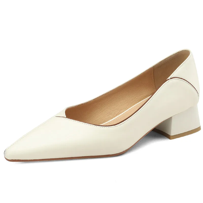 

Женские туфли-лодочки из натуральной кожи, с острым носком