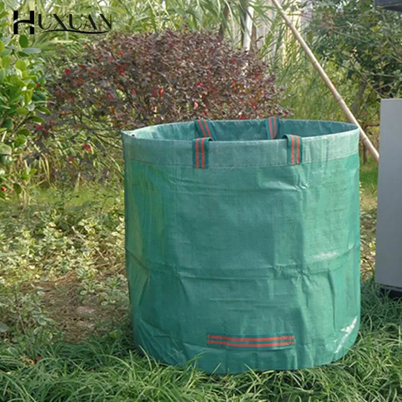 

1Pc 60L Large Capacity Heavy Duty Garden Waste Bag Durable Reusable Waterproof PP Yard Leaf Weeds Grass Storage Container