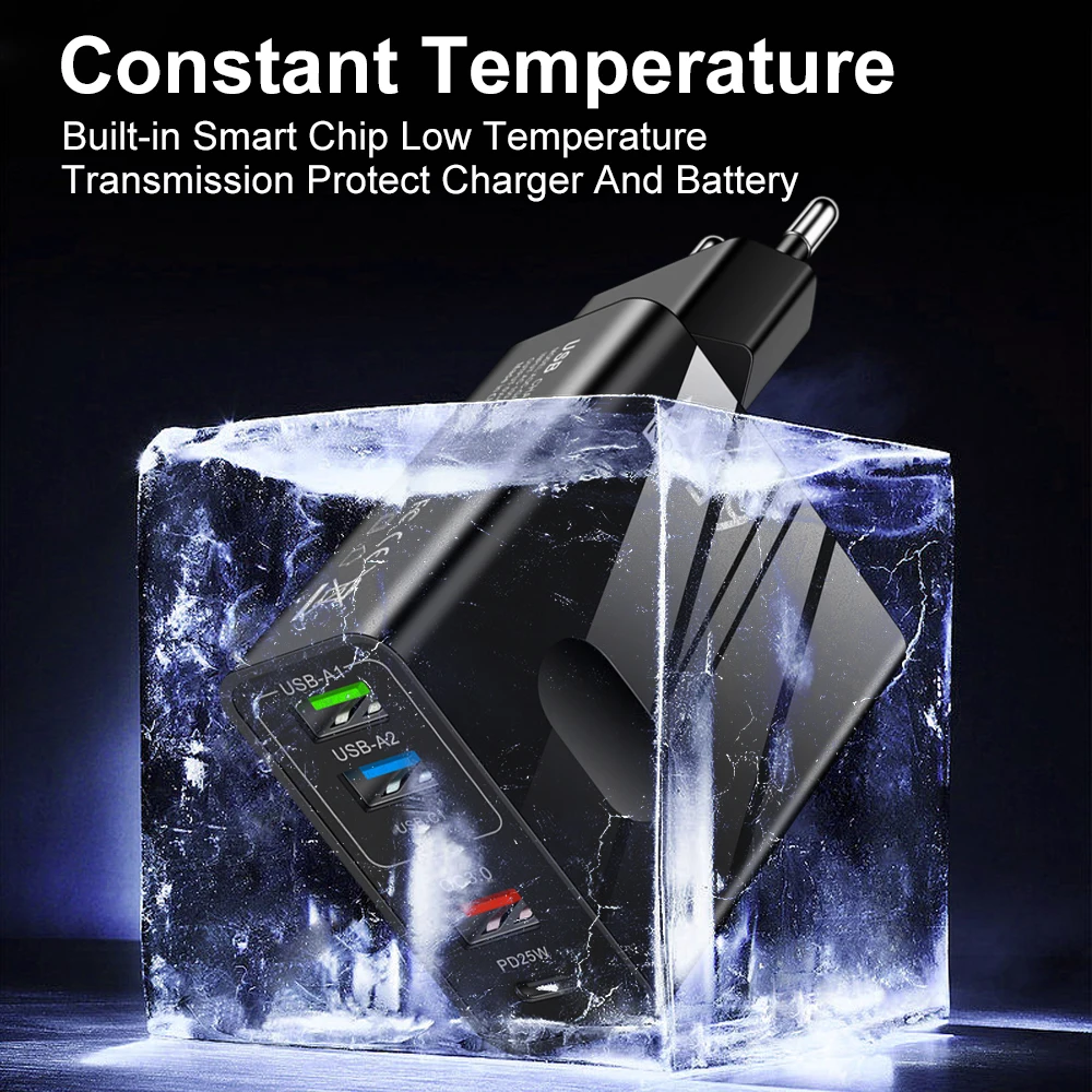 65W GaN PD Fast Charging USB Type C Quick Charger 4.0 Adapter For iPhone 14 Pro Xiaomi Samgsung Oneplus Portable Phone Charger