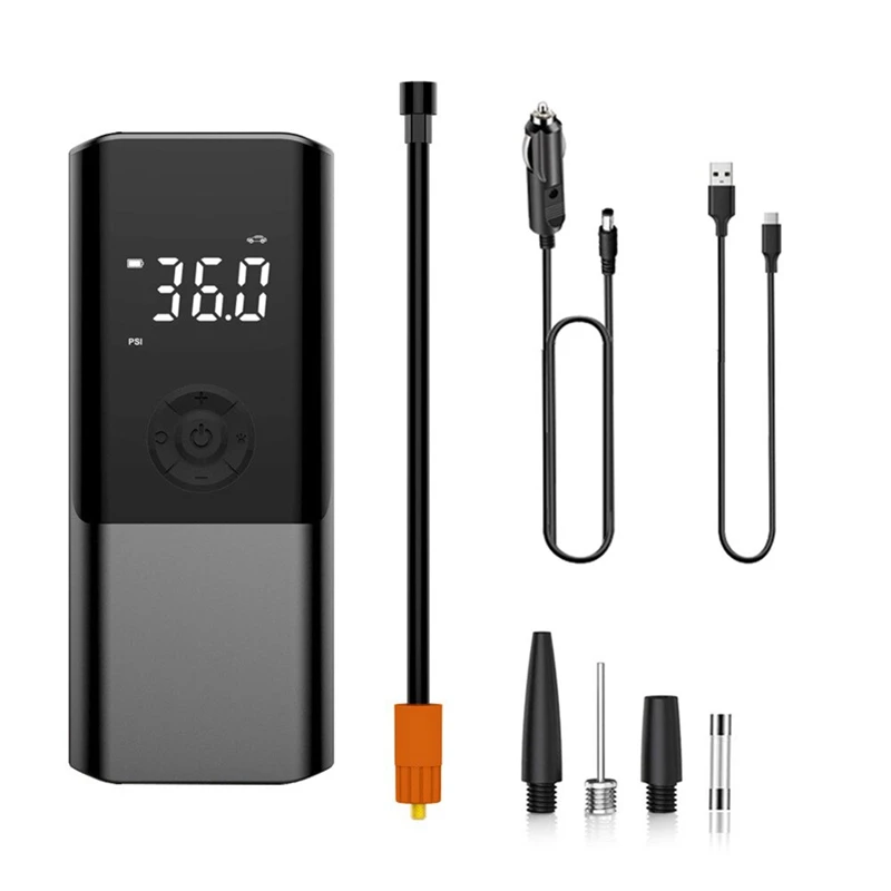 

Автомобильный воздушный насос, портативный мини-самоходный Электрический шинный насос, ручной двухцелевой, черный, 1 комплект