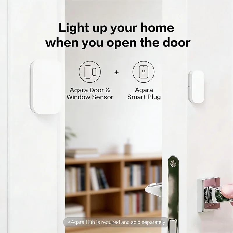 Фото Датчик открытия двери/окна Aqara ZigBee MCCGQ11LM и M1S, беспроводное подключение, умный датчик для умного дома, совместим с Xiaomi Mijia и HomeKit №5
