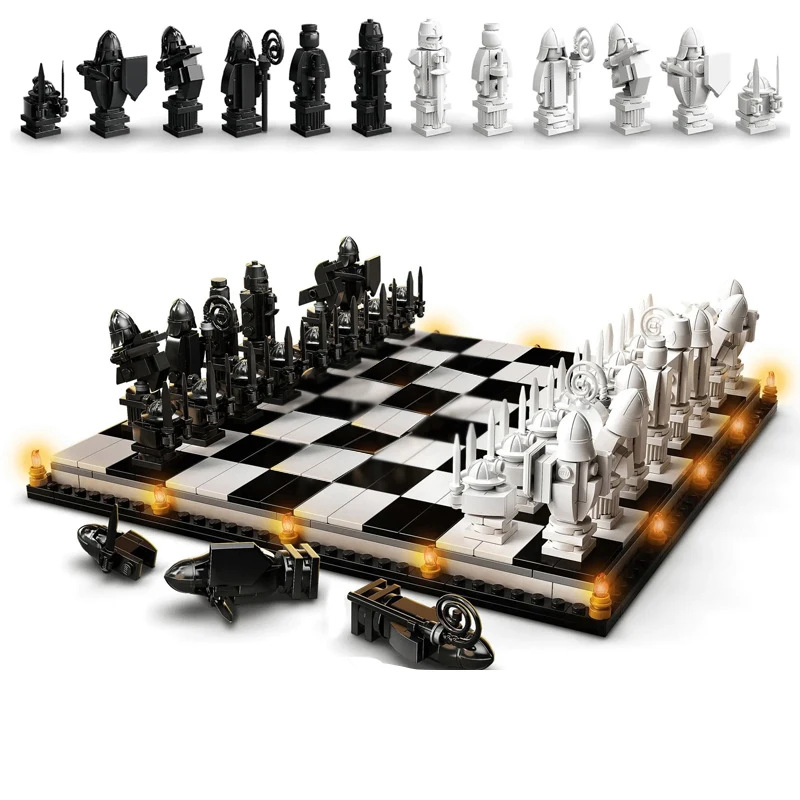 

2022 new products compatible with building blocks Harry series Hogwarts wizard magic chessboard assembled building blocks toys c