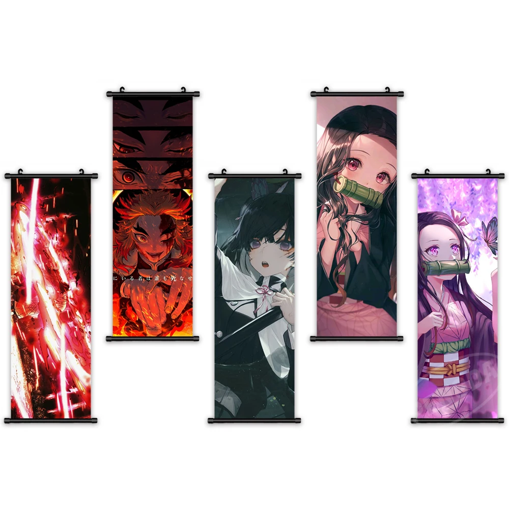 

Wall Art Demon Slayer Canvas Anime Pictures Painting Janpan Print Kamado Nezuko Poster Plastic Hanging Scrolls Home Decoration