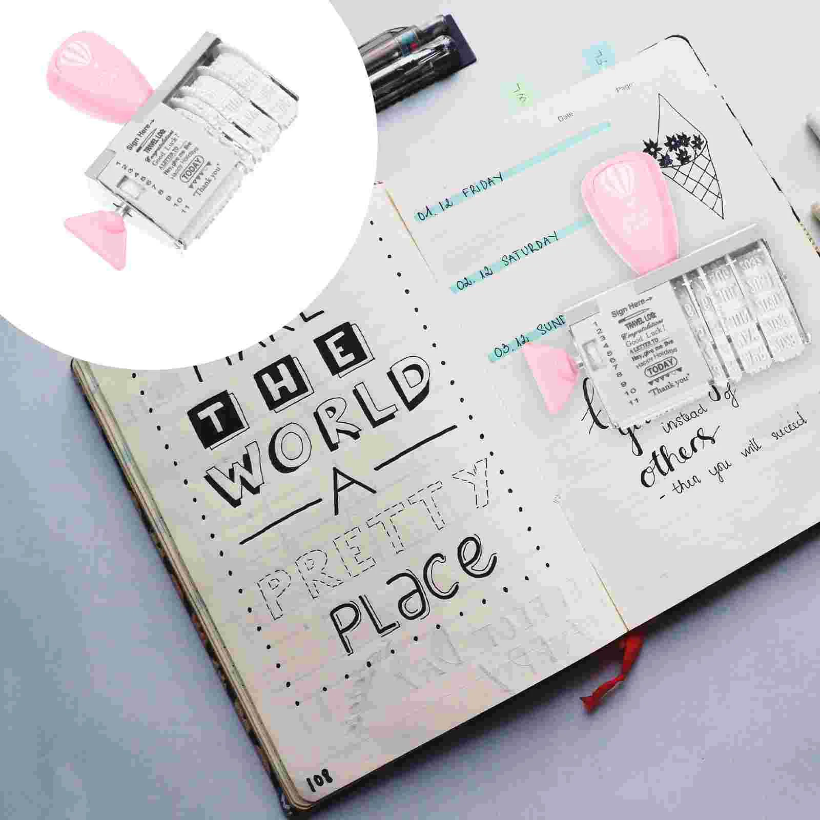 

Seal Hand Account Supply School Stationery Date Postmark Stamp Vintage Stationary Roller Knob Diary DIY Rollers