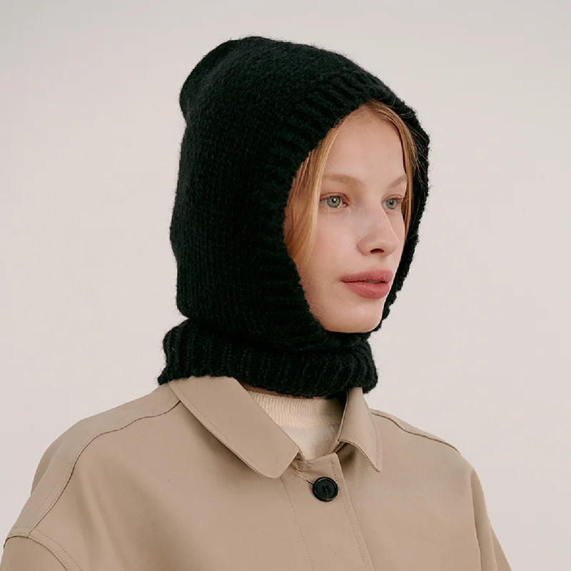 

20% Wool Knitted Caps Winter Warmer Unisex Hooded Hat Neck Collar Scarf Cap For Women Ski Beanie Hats Cold Hat Balaclava Cap