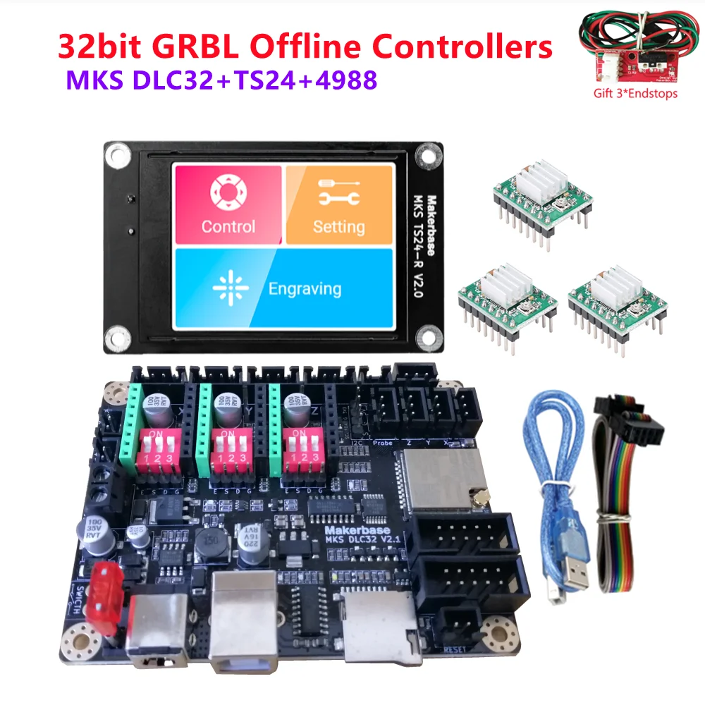 MKS DLC32 ЧПУ экран Автономный контроллер 32bit ESP32 GRBL карта 3018 Макс обновление деталей