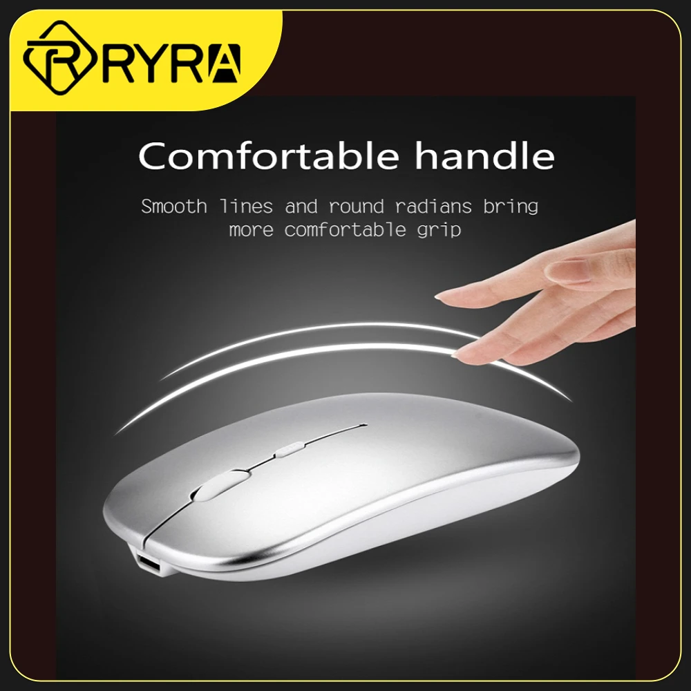 

RYRA Rechargeable Wireless Mouse Computer Silent Mause Ergonomic Mini Mouse USB Optical Mice For PC laptop