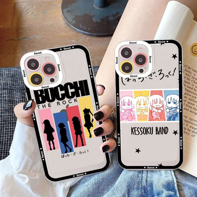 

Bocchi the Rock Anime Phone Case For iPhone 13 14 Pro Max XS XR 12 11 Pro 13 Mini 6 7 8 Plus Soft Clear Back Cover