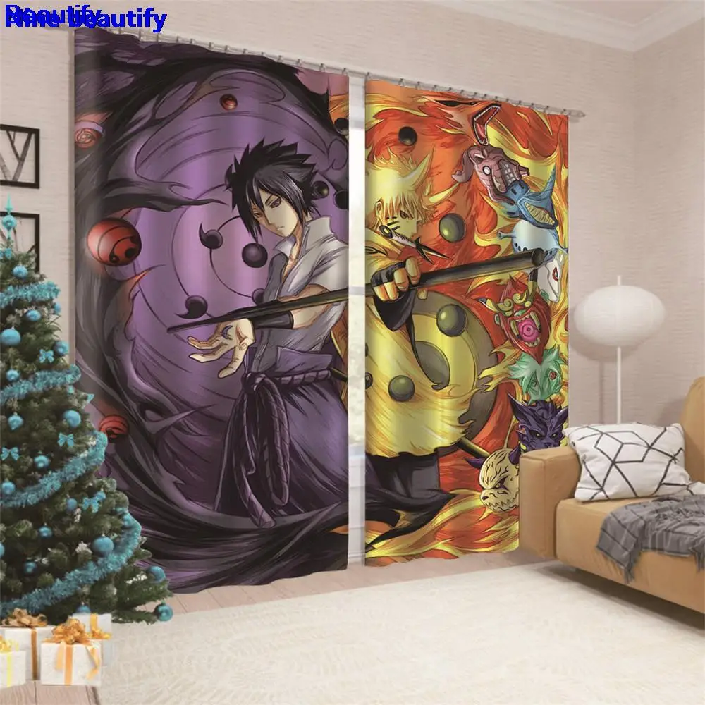 

Cortina De Niños Rideaux Hokage Ninja 2 Panels/Set Curtain Block out Fabric Drapes Darkening Thermal Insulated Window Curtains