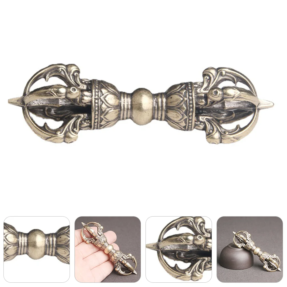 

Unique Brass Vajra Pestle Brass Dharma Ornament Retro Brass Craft Vajra Subduing Devil Pestle Religious Magic Instrument
