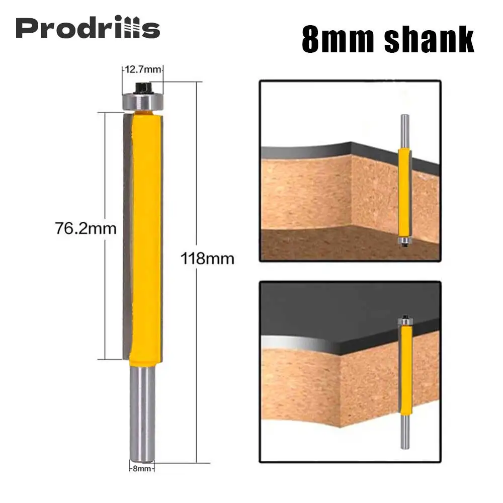 

8mm Shank Flush Trim Router Bit with Top Bearing Woodworking Tools