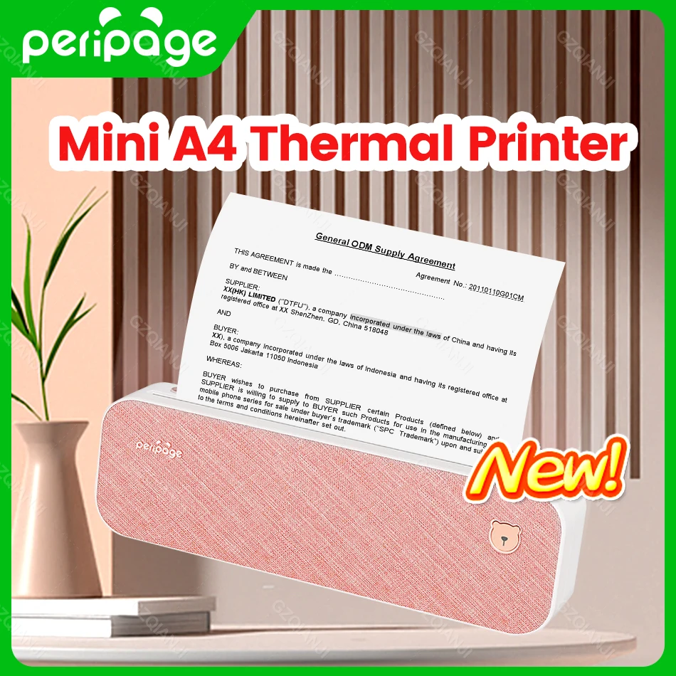 Мини-принтер Peripage A4 A40 портативный термальный беспроводной Bluetooth принтер без