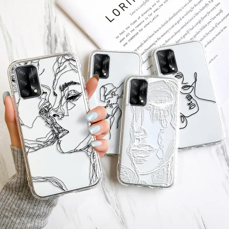 

Abstract Face Line Phone Case For OPPO A9 2020 A94 A74 A95 A71 A93 A54 A8 A31 A57 A37 A52 A53 A59 A11X A83 A7 A15 A16 Covers