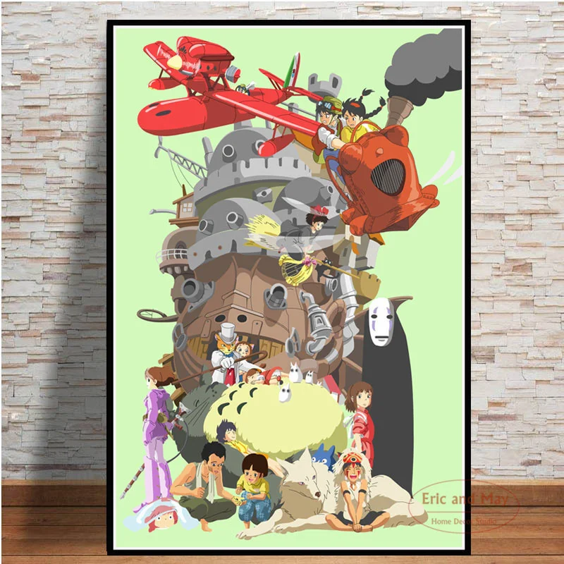 

Studio Ghibli Pays Tribute Canvas Painting posters and prints Wall Pictures For Living Room Nordic Decoration Home Decor Plakat