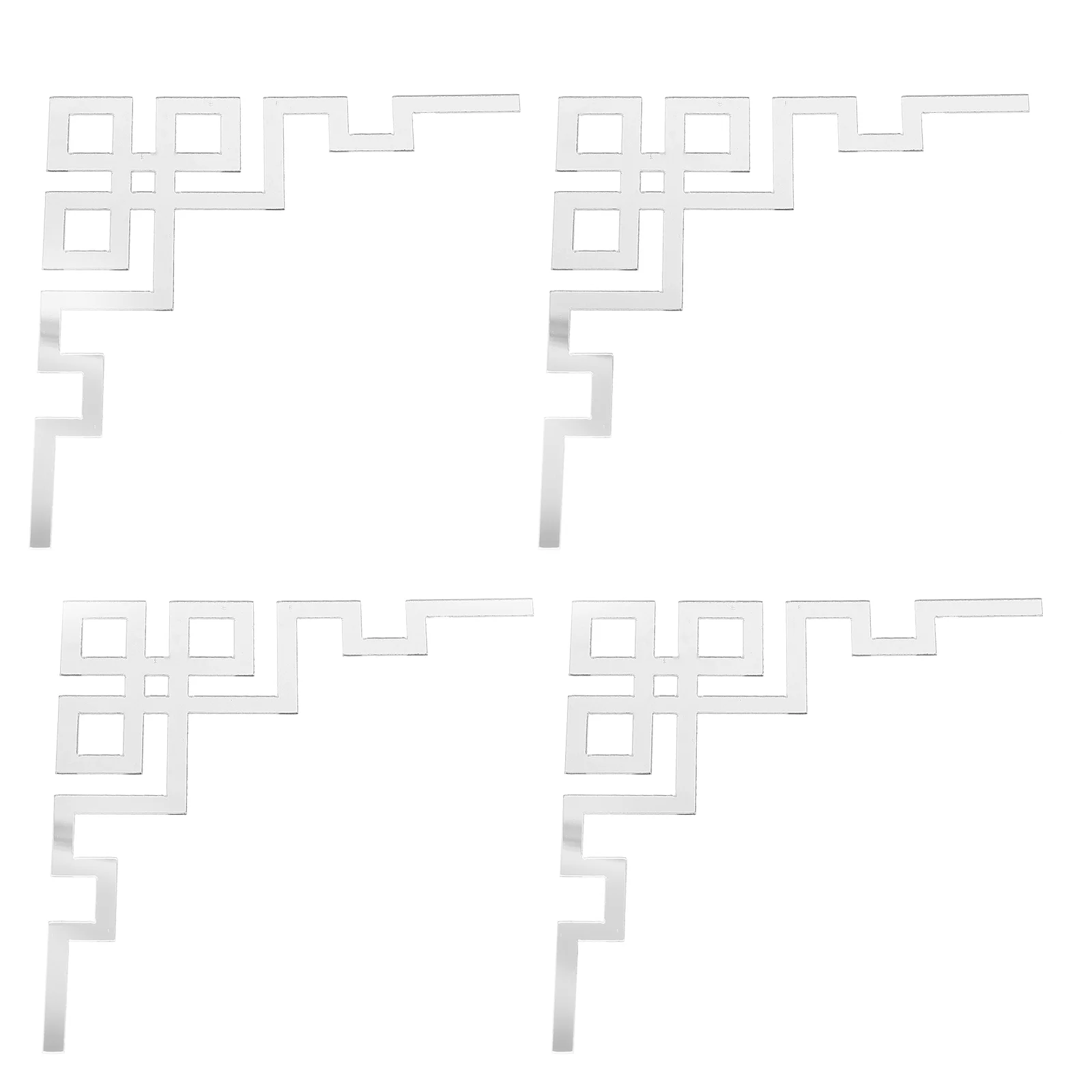 

4 Pcs Acrylic Wall Stickers Furniture Decals Peel Mirror Border Frame Picture Self Adhesive Corner Bathroom