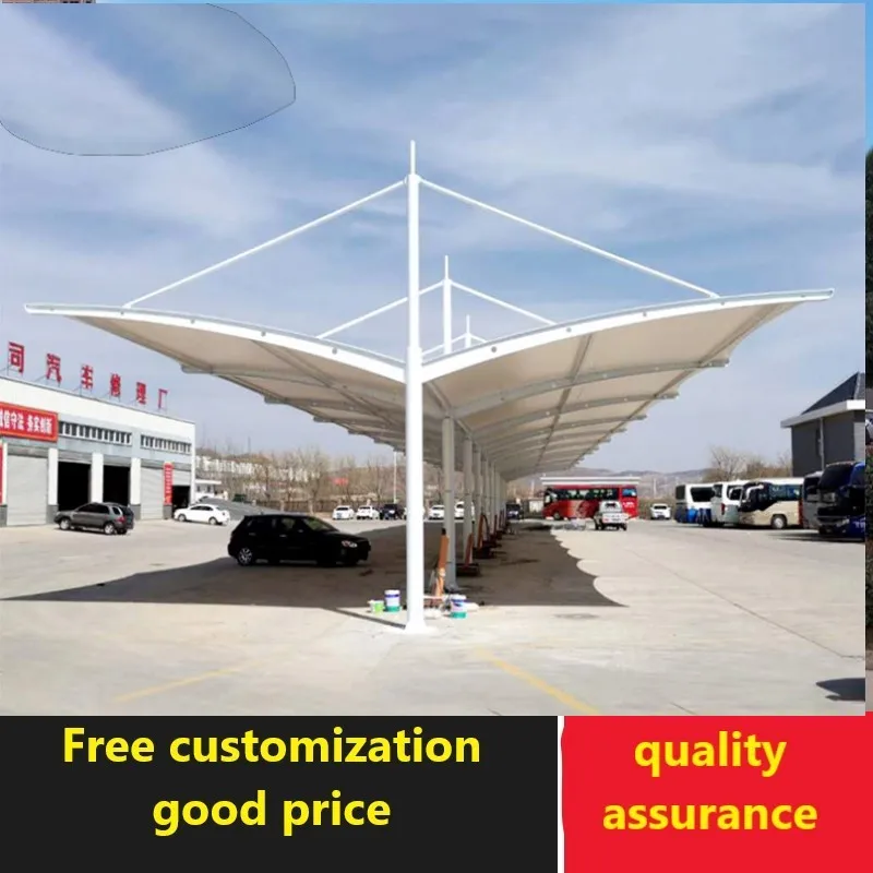 

Parking space membrane structure steel frame carport landscape sunshade canopy electric car canopy