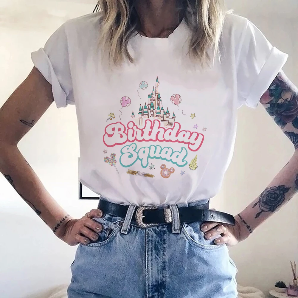 

Disney Birthday Squad Women's T-shirt Fashion Beautiful Sweet Style Cute Girls Clothes Disneyland Trip Vacation T Shirt Dropship