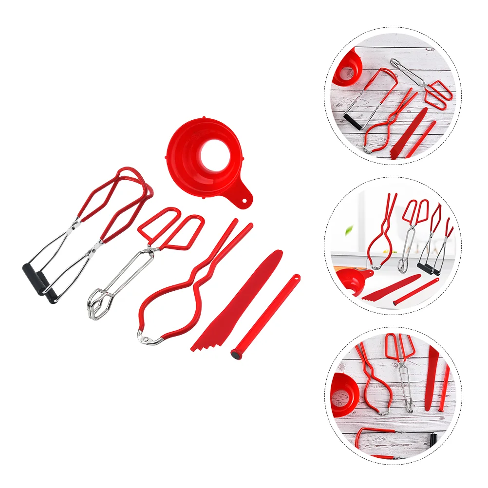 

Canning Kit Jar Funnel Clip Supplies Tongs Mouth Tools Jam Set Can Gripper Wide Lifter Safety Opener Wrench Pickling Starter
