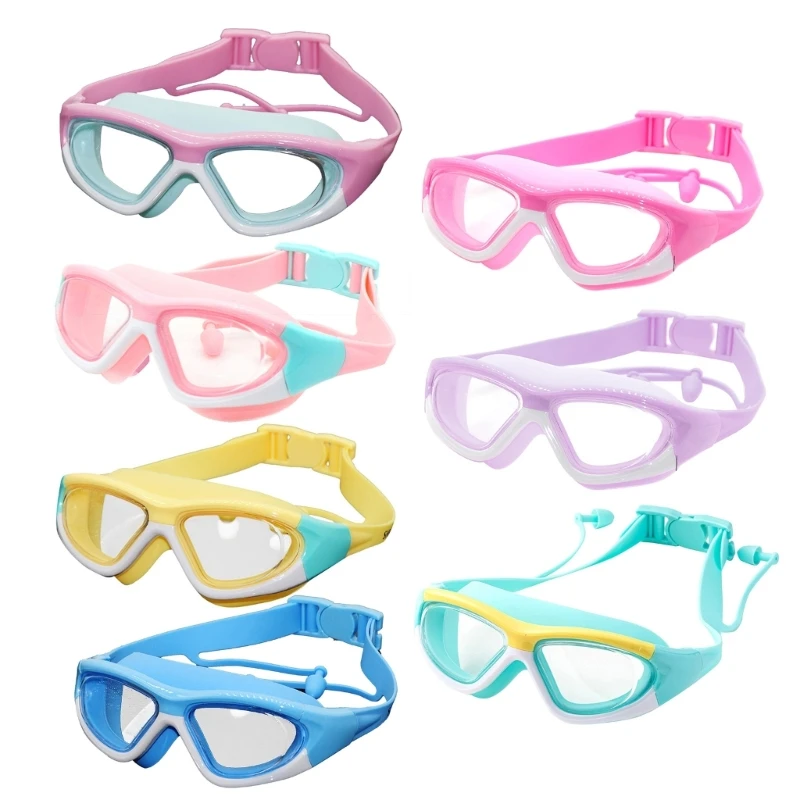 

Dropship Kids Anti-fog Anti-UV Swim Goggles Adjustable Silicone Swimming Glasses Clear View Swim Pool Glasses No Leaking