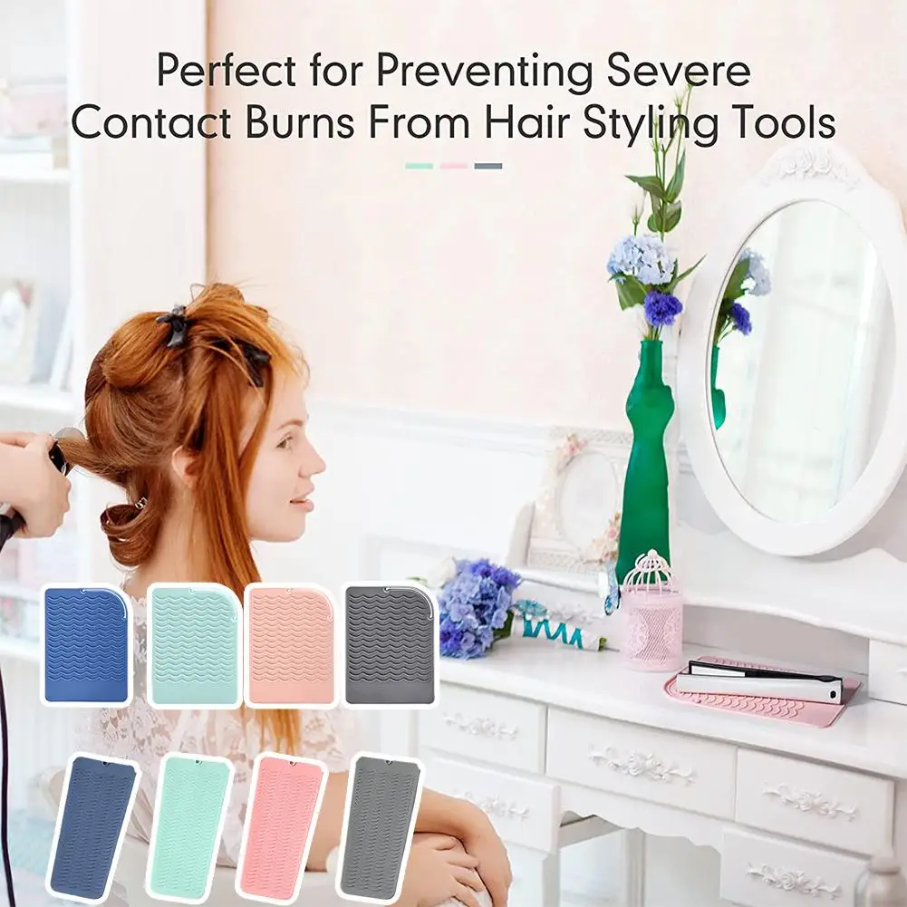 

Silicone Hair Curling Wand Cover Hair Straightener Bag Hairdressing Iron Curling Mat Insulation Pouch Heat Storage Resistan Z8D9