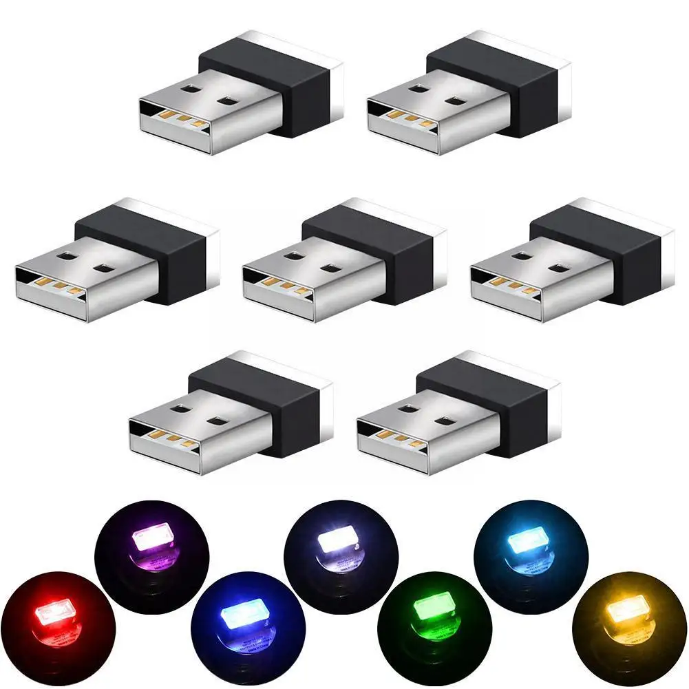 

Миниатюрный USB светодиодный атмосферный светильник для автомобиля, ночсветильник для окружающего освещения, аварийная внутренняя лампа дл...