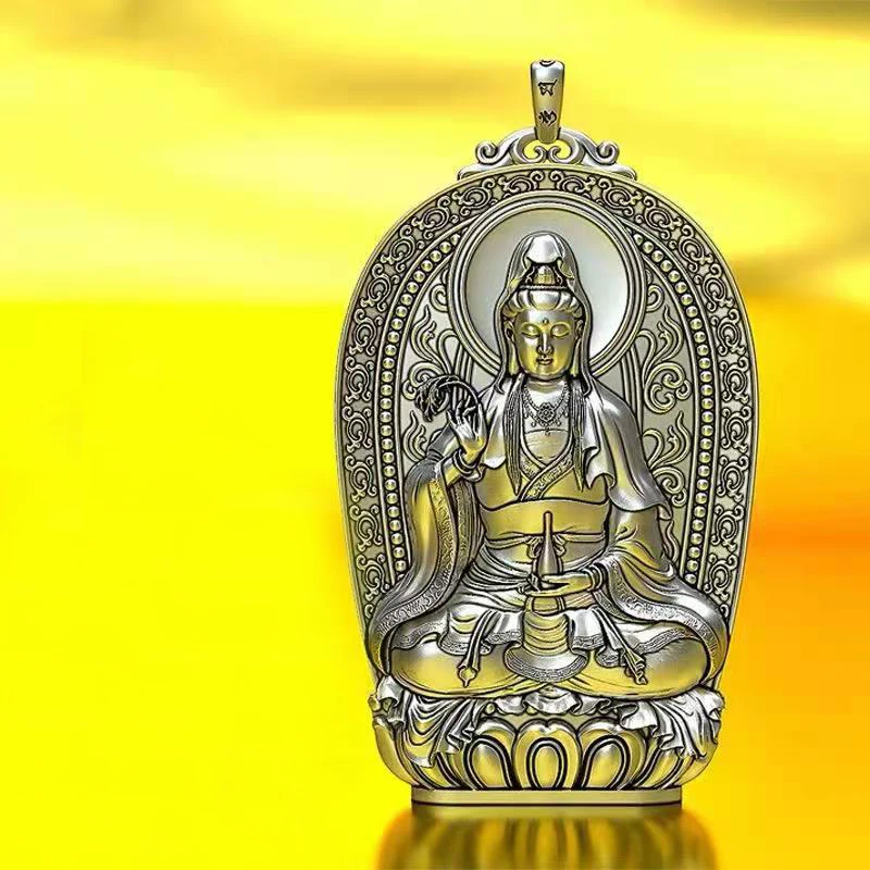 Новый дизайн ретро-кулон Avalokitesvara мужская и женская подвеска с лотосом трендовая