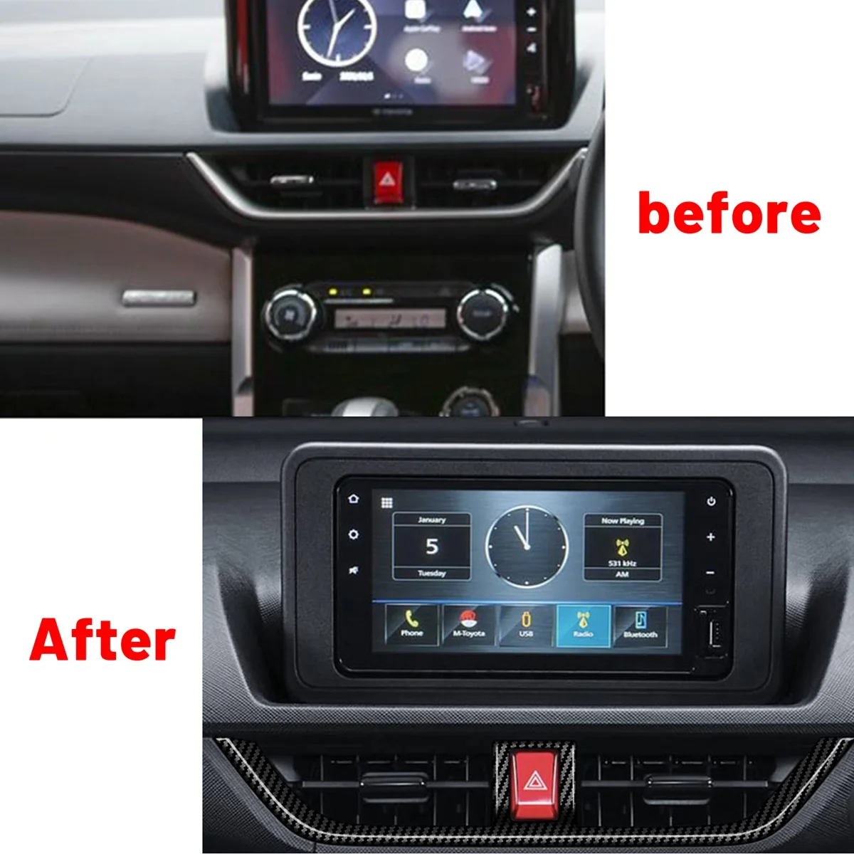 Для Toyota Veloz Avanza 2022 + карбоновая рамка для автомобильного центрального