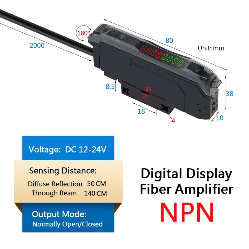 

Матричный оптоволоконный датчик UIUHUIU 10-120 мм